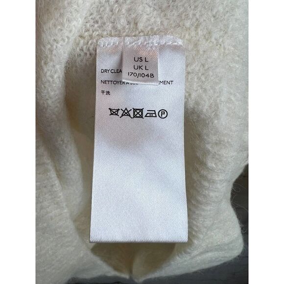 FREE PEOPLE alpaca nylon cream ivory oversized knit sweater pullover L NWOT - Picture 6 of 9
